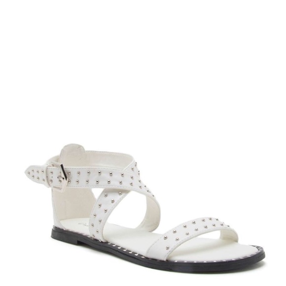 White Studded Gladiator Sandal by QUPID - Picture 4 of 6